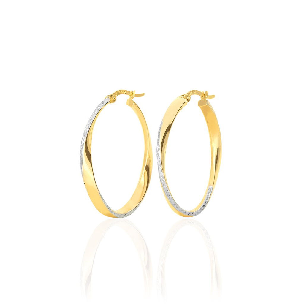 Damen Creolen Gold 375 Bicolor Diamantiert Doralynne - Creolen Damen | OROVIVO