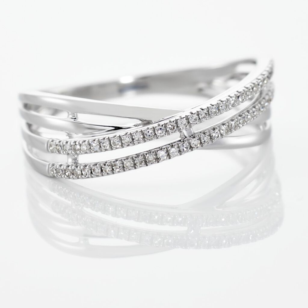 JULIANNE 3 Damen Ring Wei&szlig;gold 375 (9 Karat) Diamant Wei&szlig; 0,13 ct