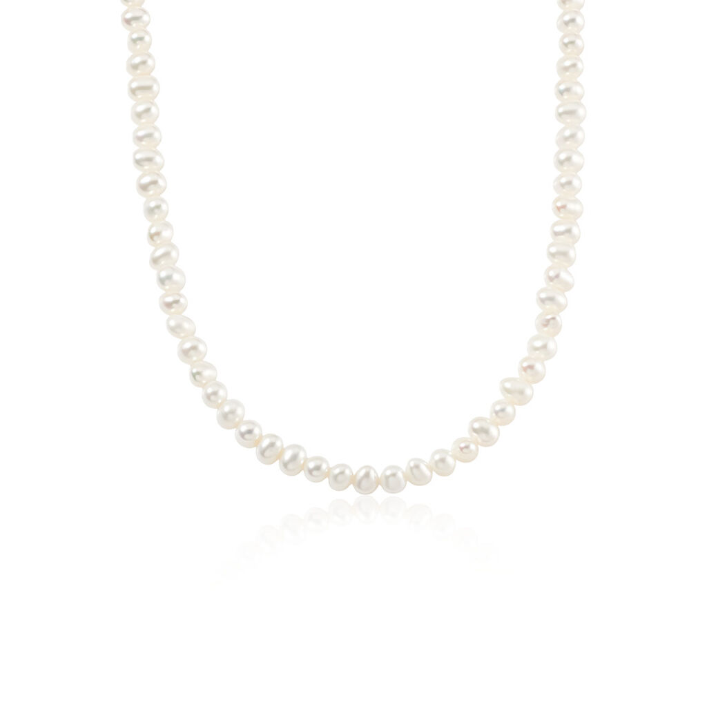 Leony Damen Kette Silber 925 Zuchtperle Wei&szlig;