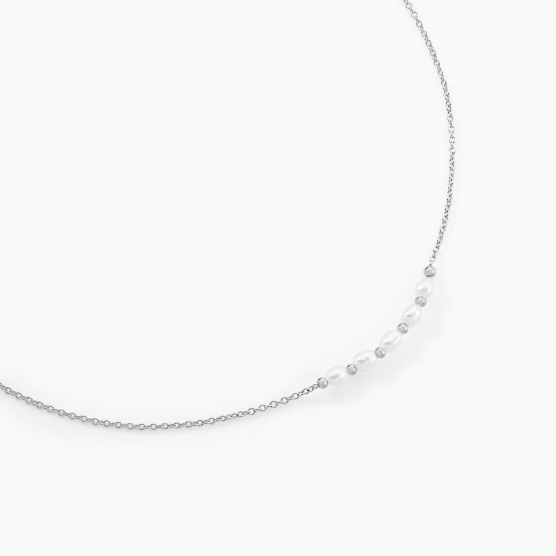 Collier Carice Argent Weiss Perle De Culture - Spannringe Damen | OROVIVO