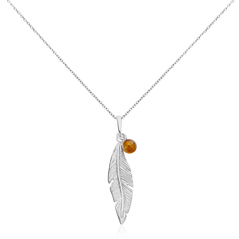 Collier Argent Adriane Plume Ambre - Spannringe Damen | OROVIVO