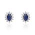 Kate Damen Ohrstecker Weißgold 375 (9 Karat) Saphir Blau 1,14 ct Oval