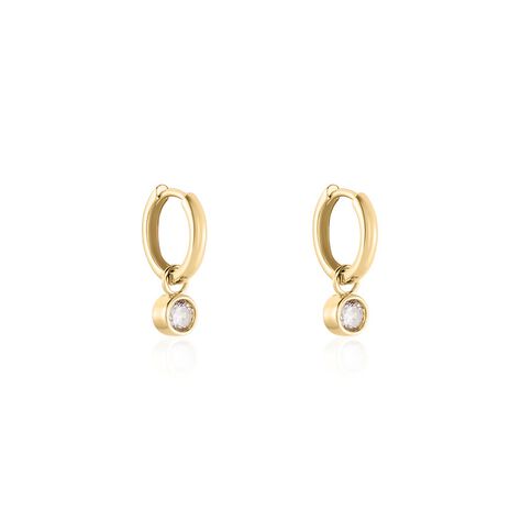 Damen Creolen Vergoldet Zirkonia Maisy 12,00mm  - Creolen Damen | OROVIVO