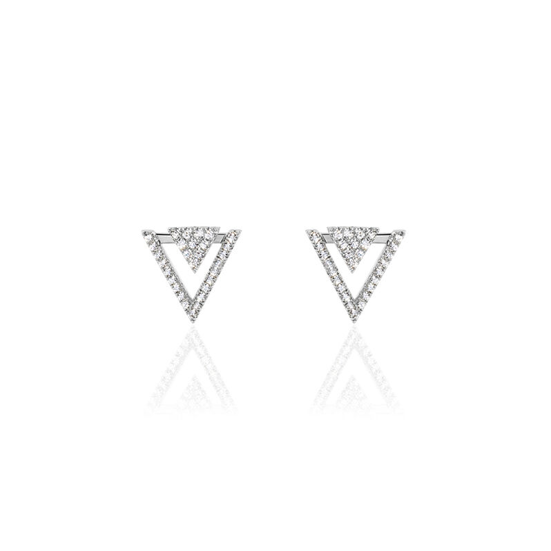 Damen Ohrstecker Silber 925 Zirkonia Dreieck Amellia Dreieck 5  - Ohrstecker Damen | OROVIVO