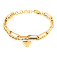 AVALYNN Damen Armband Edelstahl vergoldet Herz B 6 mm