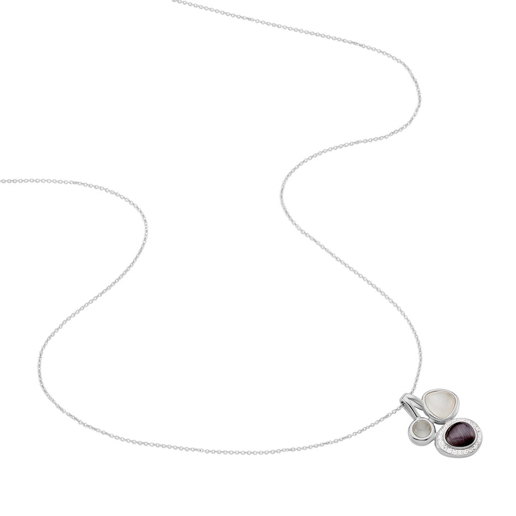 PANAJA Damen Collier Silber 925 Zirkonia Wei&szlig; Kreis
