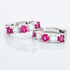 BEATRICE Damen Creolen Silber 925 Synthetischer Stein Rot 0,76 ct Kreis