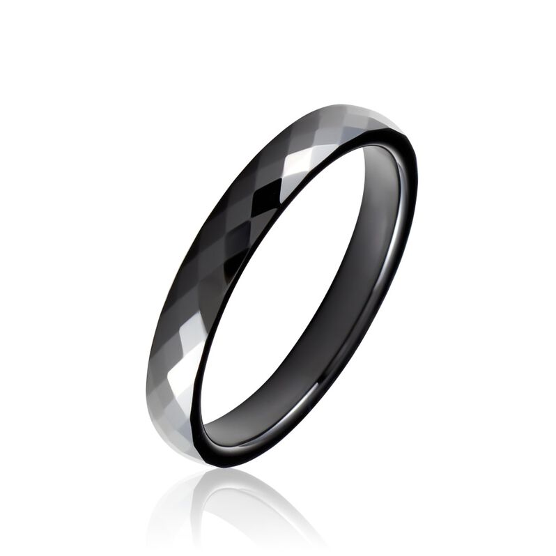 Bague Pilar Petite Ceramique Noir Céramique - Spannringe Damen | OROVIVO
