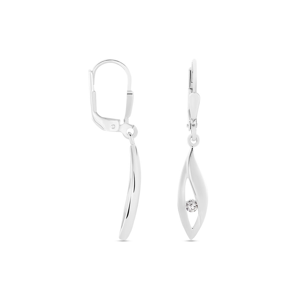 ROWYN Damen Ohrringe Lang Silber 925 Zirkonia Wei&szlig;