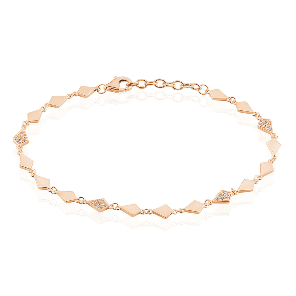 MILANKA Damen Armband Silber rosevergoldet 925 Zirkonia Weiß, Armband mit Stein