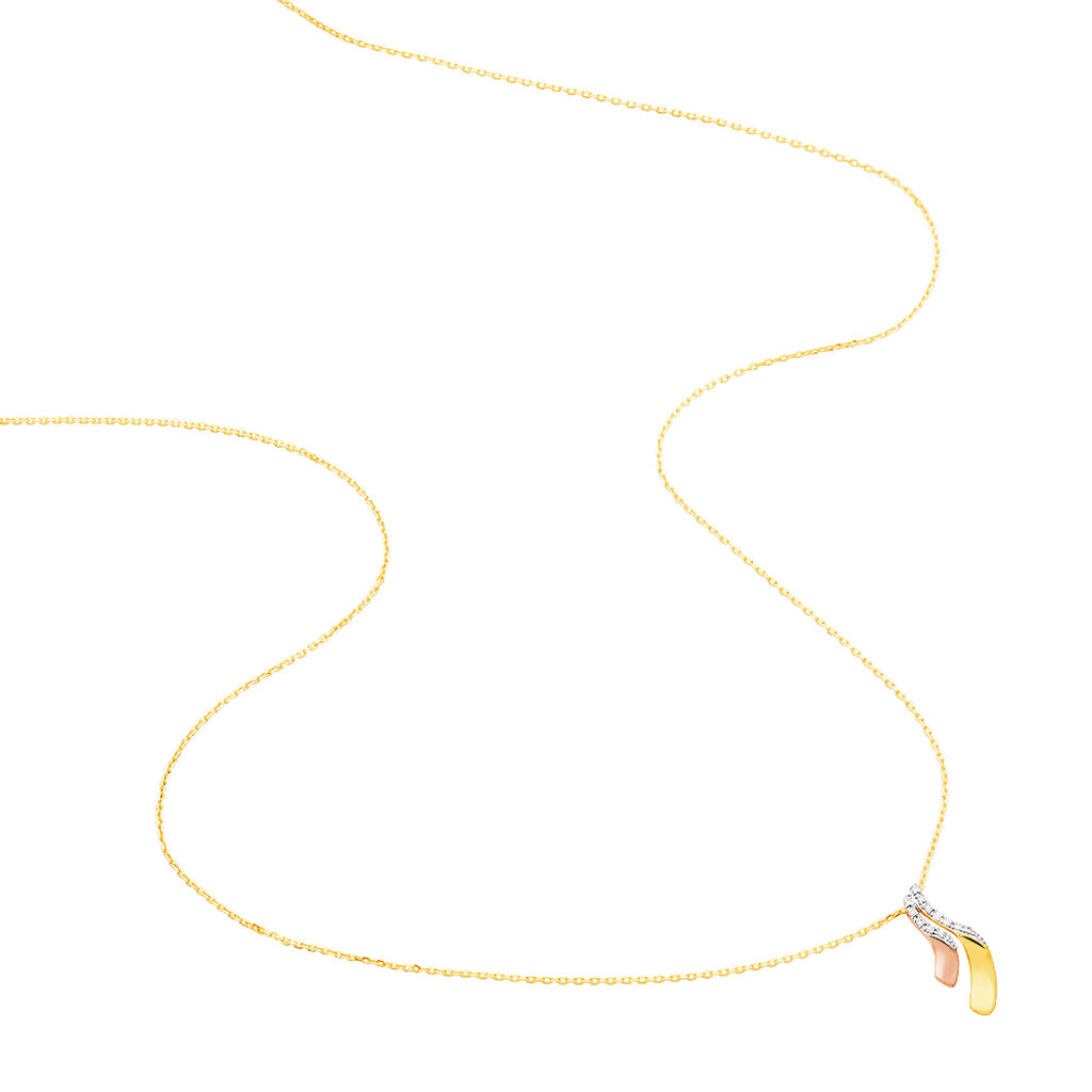 Damen Collier Gold Tricolor 375 Diamant 0,04ct Latta - Halsketten Damen | OROVIVO