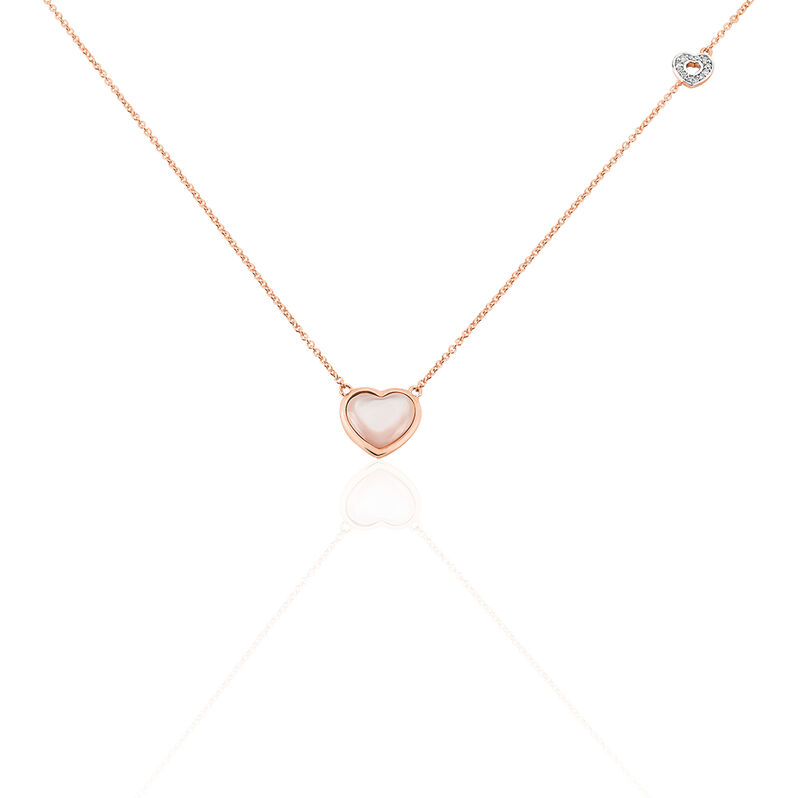 Damen Collier Rosegold 375 Perlmutt Perlmutt Herz Pia - Halsketten Damen | OROVIVO