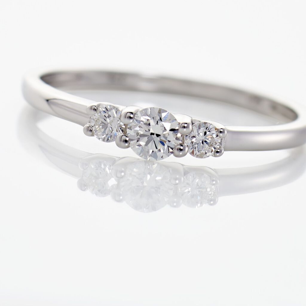 Sabina 1 Damen Ring Wei&szlig;gold 375 (9 Karat) Diamant Wei&szlig; 0,140 ct