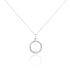 Damen Collier Silber 925 Zirkonia Wei&szlig; 0,1 ct Kreis B 1 mm