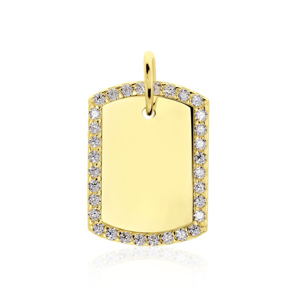 Anh&auml;nger Gold 375 gravierbar Zirkonia Cassya