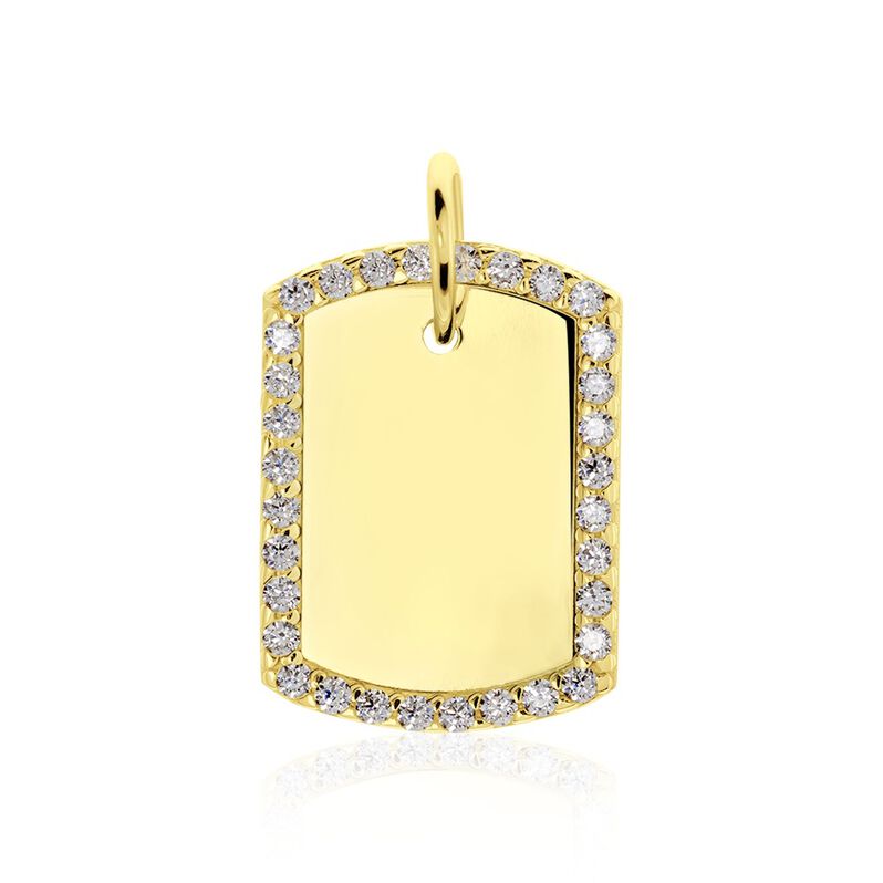 Anh&auml;nger Gold 375 gravierbar Zirkonia Cassya - Schmuckanh&auml;nger  | OROVIVO