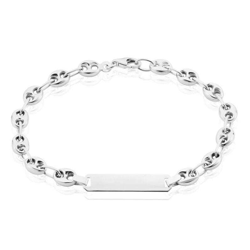 Bracelet Identite Argent Rhodié Carrus - Spannringe Herren | OROVIVO