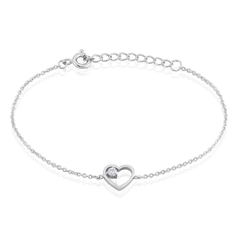 Bracelet Argent Devona Cœur Oxyde De Zirconium - Spannringe Damen | OROVIVO