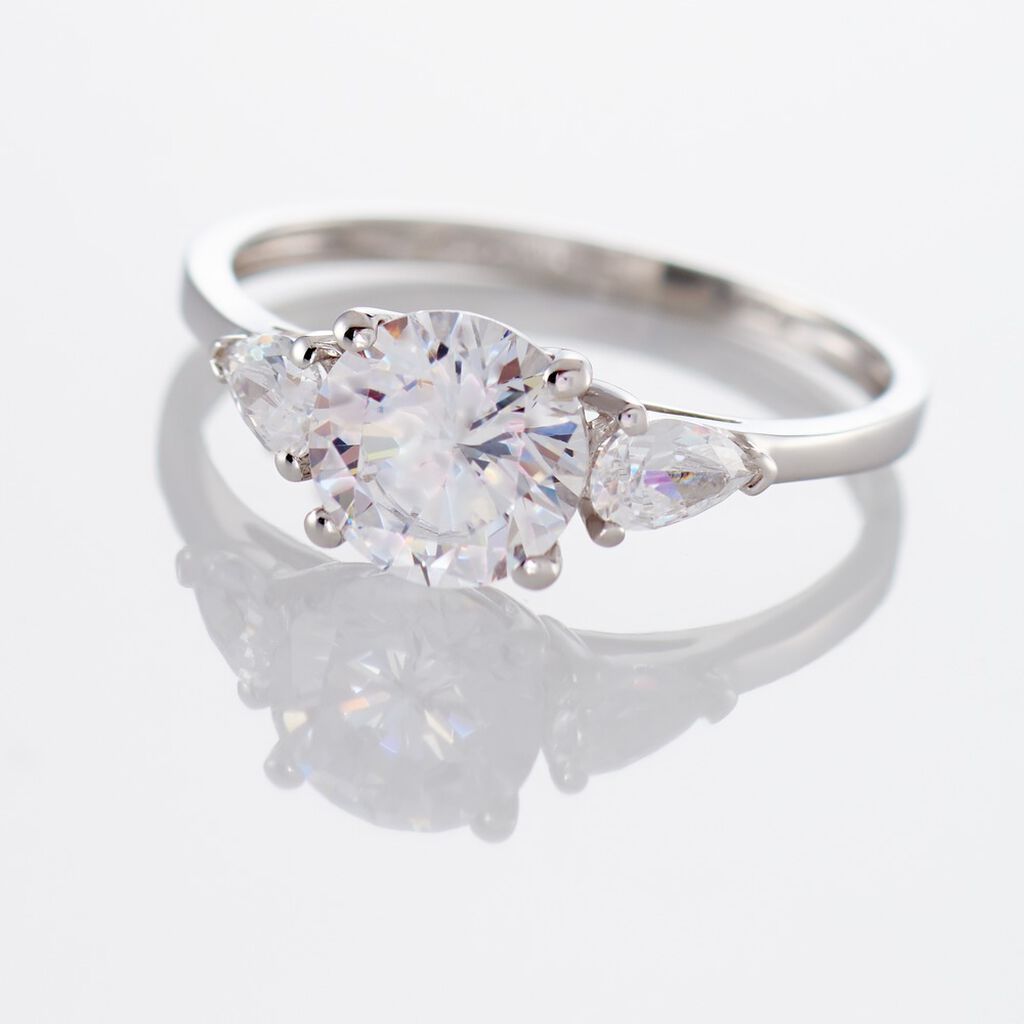 Bague Giana Or Blanc Oxyde De Zirconium - Spannringe Damen | OROVIVO