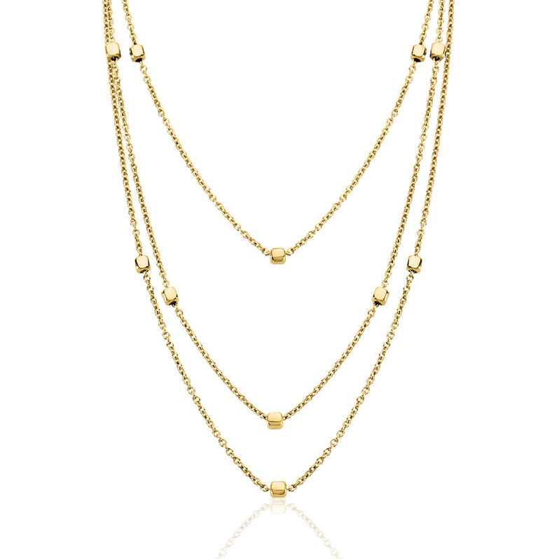 SELIN Damen Collier Edelstahl vergoldet Viereck B 1,5 mm - Halsketten Damen | OROVIVO