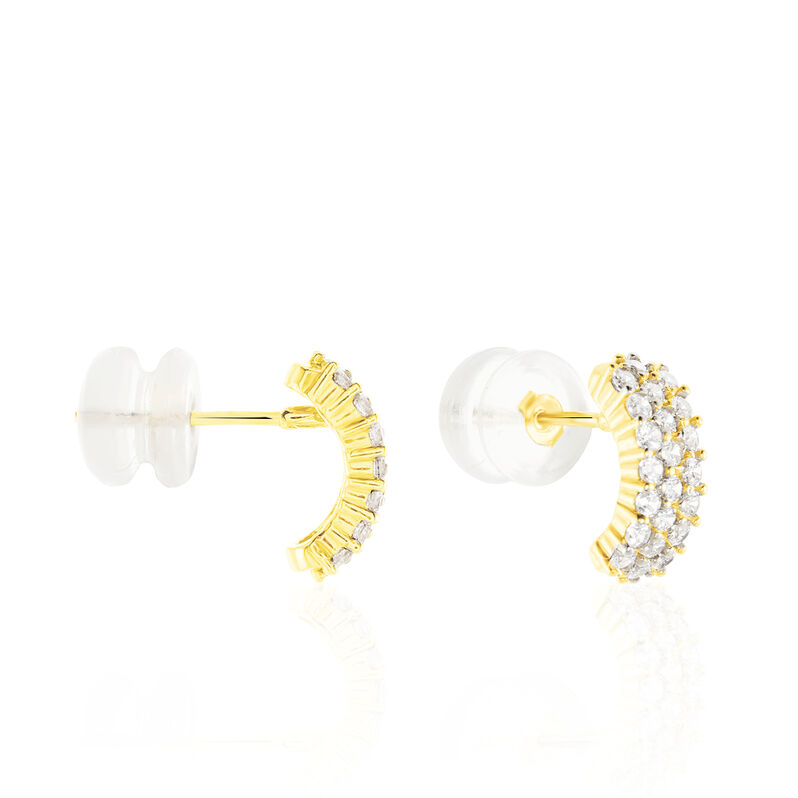Damen Steckcreolen Gold 375 Zirkonia  - Creolen Damen | OROVIVO