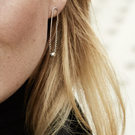 Damen Ohrstecker Lang Silber 925 Kugel - Ohrstecker lang Damen | OROVIVO