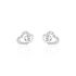 NEDELINA Damen Ohrstecker Silber 925 Zirkonia Wei&szlig; Doppelherz