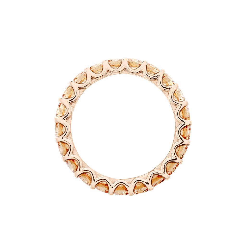 Damen Ring Silber rosevergoldet 925 Zirkonia Champagner Myriam 3,00mm  - Ringe mit Stein Damen | OROVIVO