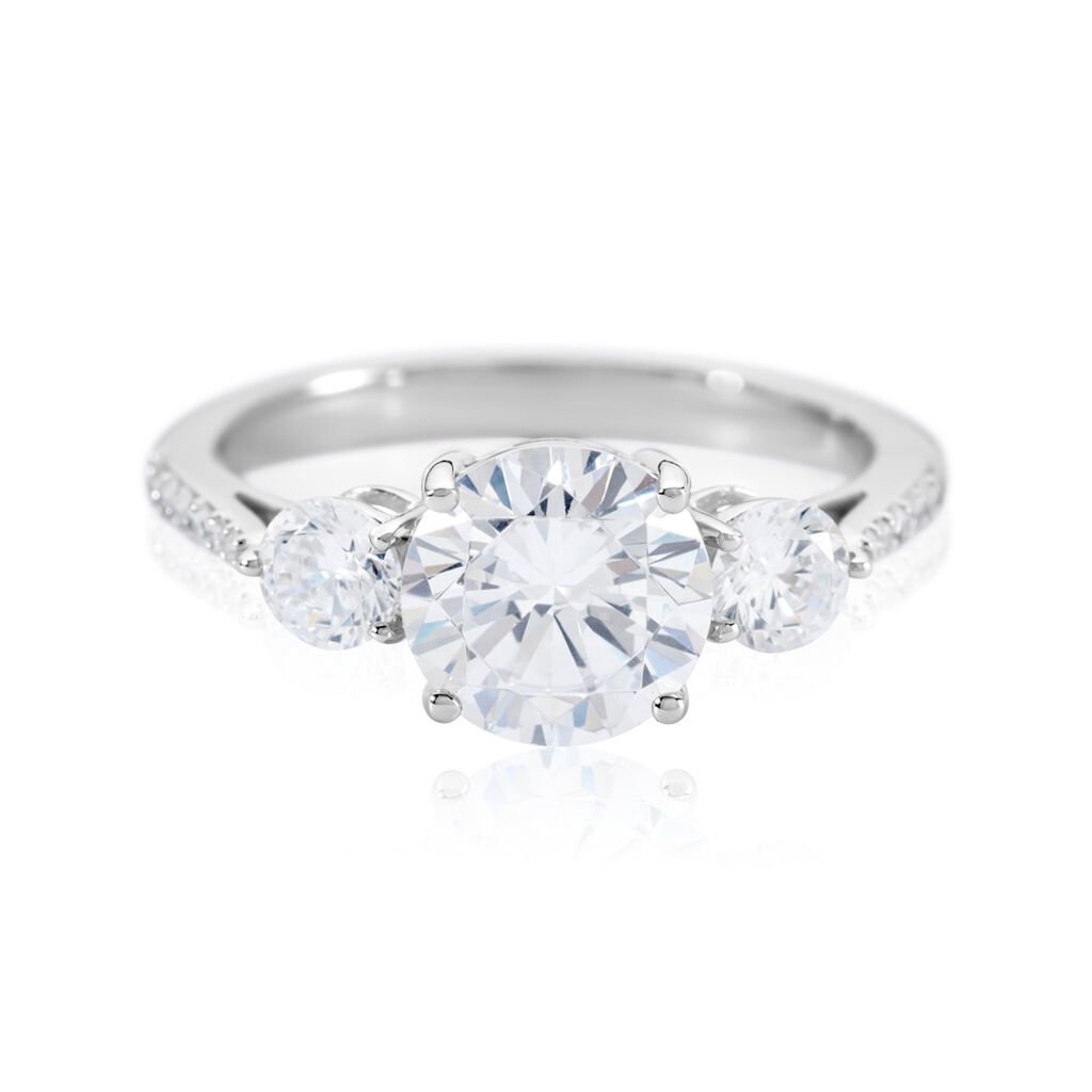 LUMINAE Damen Ring Silber 925 Zirkonia Wei&szlig; 2,98 ct Kreis