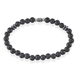 Herrenarmband Kugelarmband Schwarzer Lavastein - Armbänder Unisex | OROVIVO