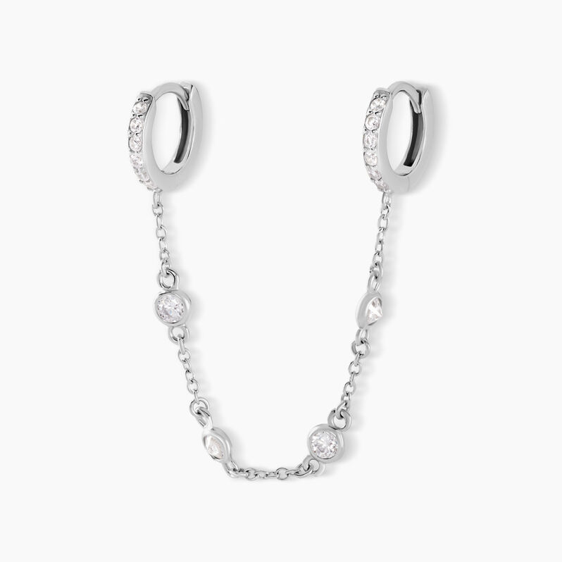 Bijou D'oreille Unitaire Argent Rhodié Gretus Oxydes De Zirconium - Spannringe Damen | OROVIVO