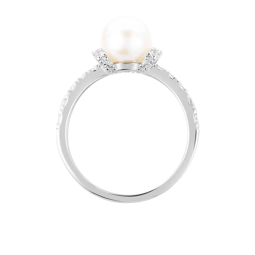 ANGELA Damen Ring Silber 925 Zuchtperle Perlmutt