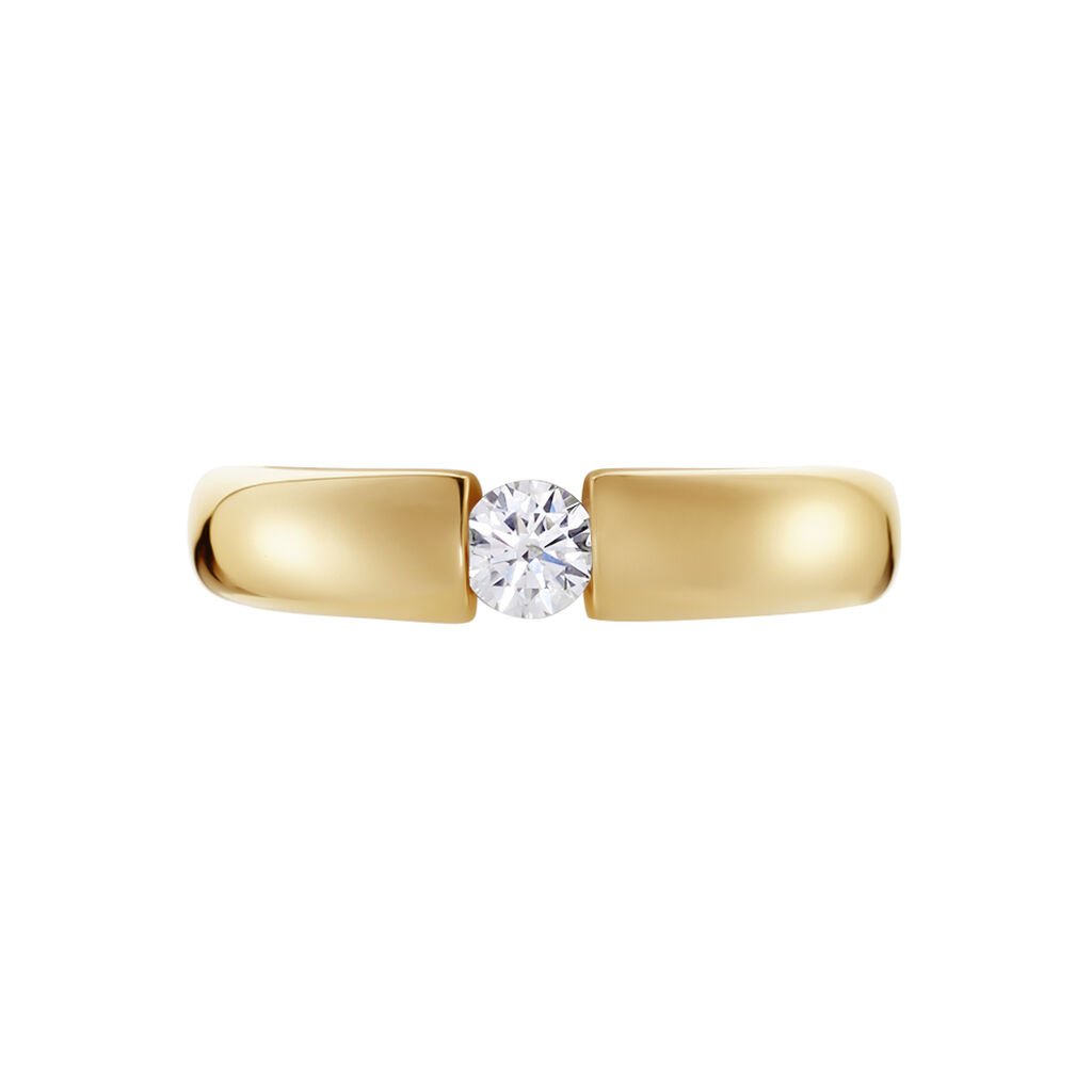 LISBOA Damen Ring Gold 585 (14 Karat) Diamant Wei&szlig; 0,2 ct