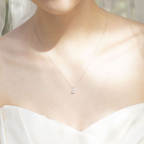 Damen Halskette Weißgold 375 Zirkonia - Halsketten Damen | OROVIVO