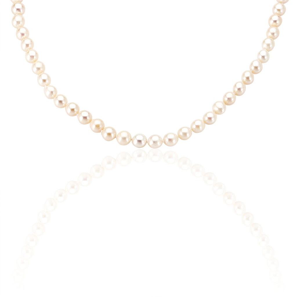 🦚 Damen Collier Silber 925 Zuchtperlen 7-8mm, Collier mit Stein