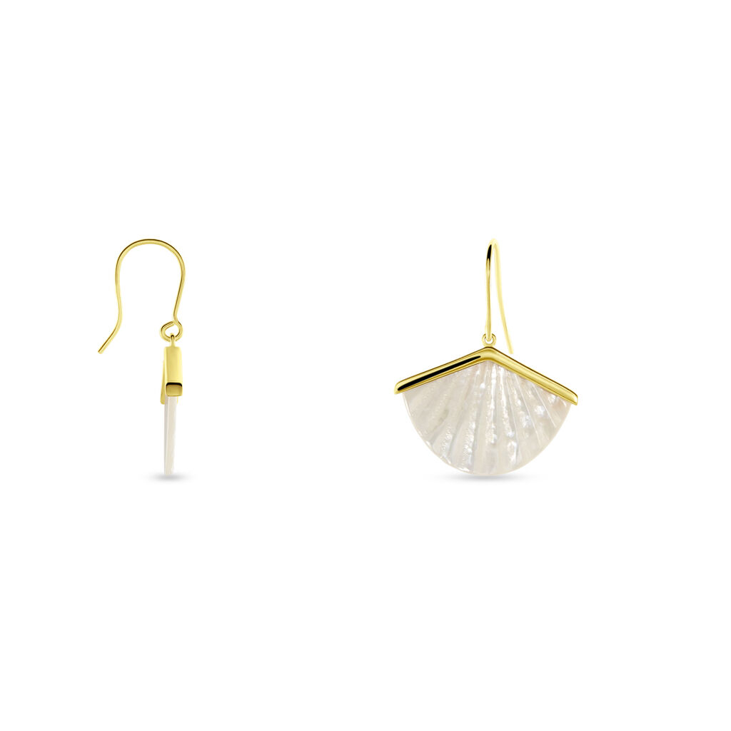 Damen Ohrringe Lang Gold 375 Perlmutt Perlmutt Arielle  - Sommerschmuck Damen | OROVIVO