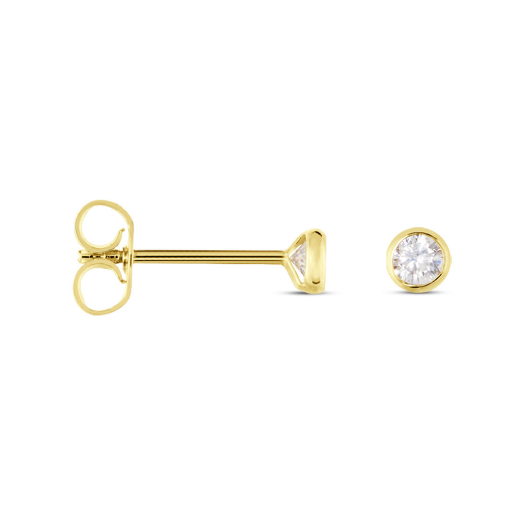 Damen Ohrstecker Gold 375 Zirkonia Zarge  - Ohrstecker Damen | OROVIVO