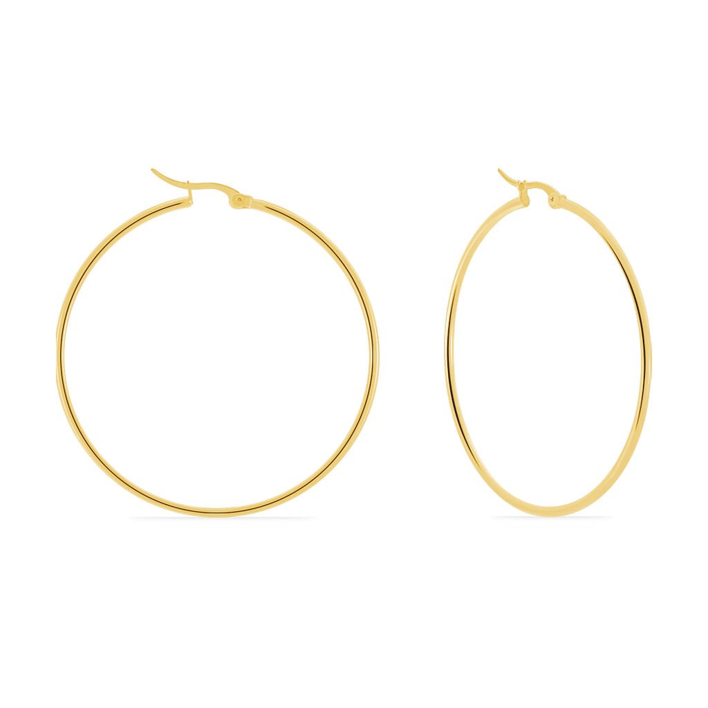 SVENJA 1 Damen Creolen Edelstahl vergoldet, Creolen ohne Stein