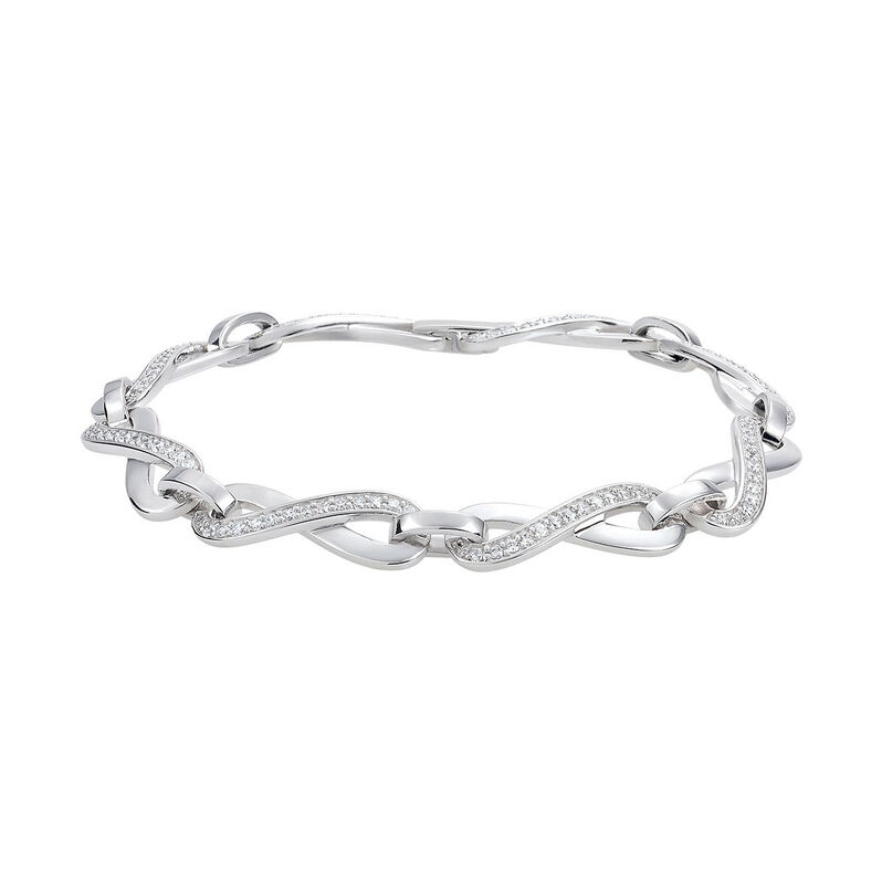 INFINITY 1 Damen Armband Silber 925 Zirkonia Wei&szlig; Unendlichkeit - Armb&auml;nder Damen | OROVIVO