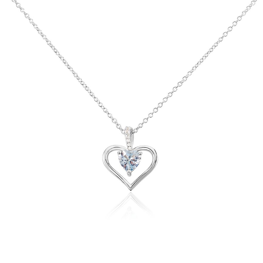 Damen Collier Silber 925 Zirkonia Blau Herz Arida Herz 1,20mm - Halsketten Damen | OROVIVO
