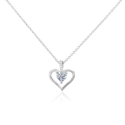 Damen Collier Silber 925 Zirkonia Blau Herz Arida Herz 1,20mm - Halsketten Damen | OROVIVO