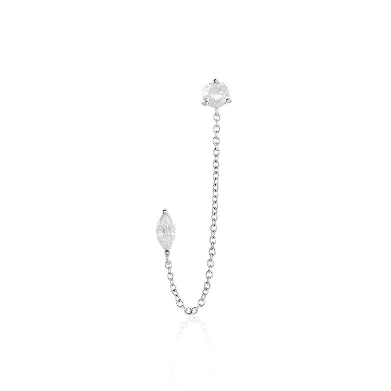 Bijoux D'oreilles Kirstie Argent Weiss Oxyde De Zirconium - Spannringe Damen | OROVIVO