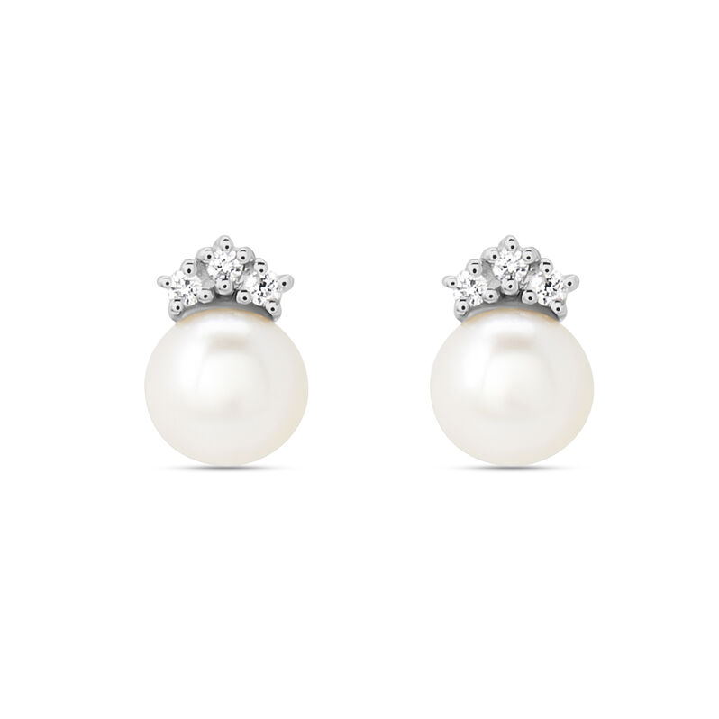 Orecchini Lobo Gabrielle Precious Oro Bianco Perla D'Acqua Dolce Diamante - Spannringe Damen | OROVIVO