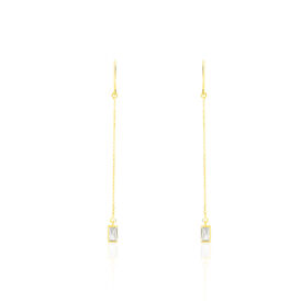 Damen Ohrhänger Lang Gold 375 Zirkonia Rechteck - Ohrhänger Damen | OROVIVO