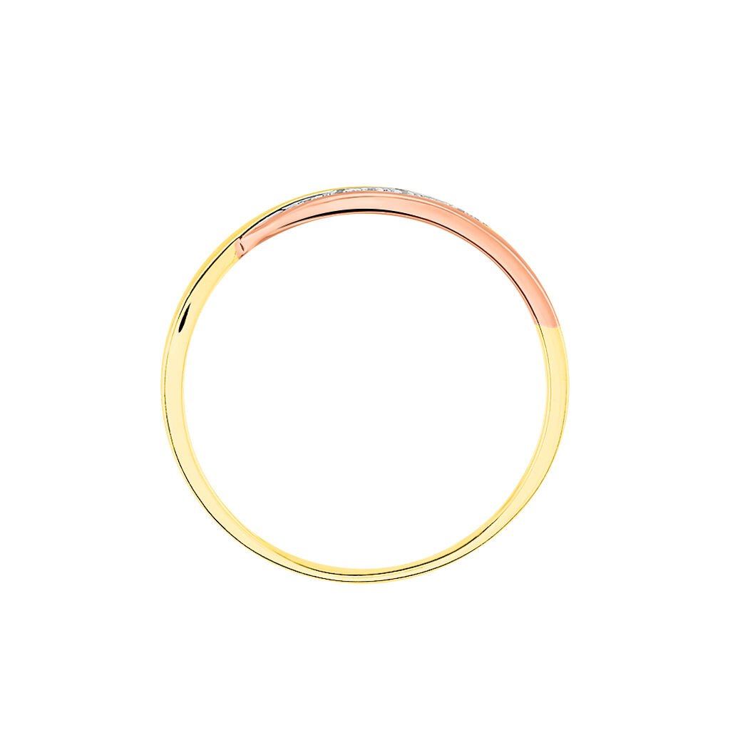 LATTA Damen Ring Gold Tricolor 375 (9 Karat) Diamant Wei&szlig; 0,02 ct