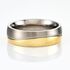 Damen Ring Titan Bicolor Gelb/Silber B 6 mm