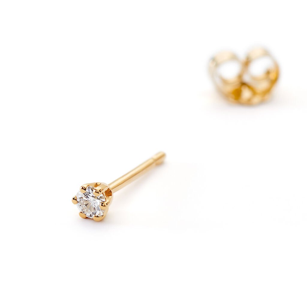 MONOPOLI Damen Ohrstecker Gold 585 (14 Karat) Diamant Weiß 0,11 ct - Ohrstecker Damen | OROVIVO