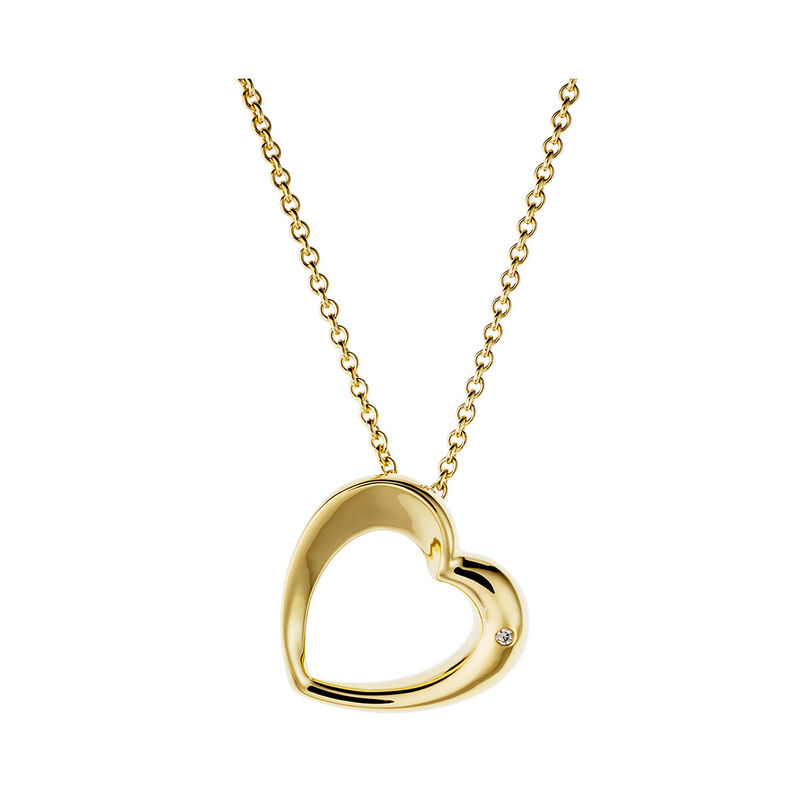 Damen Collier Vergoldet Zirkonia Wei&szlig; Herz - Halsketten Damen | OROVIVO