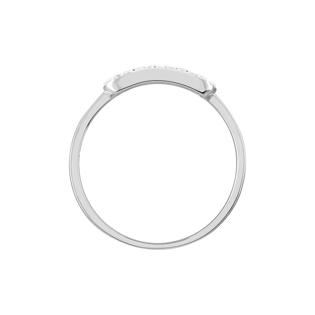 IVONA Damen Ring Silber 925 Zirkonia Wei&szlig; 0,1 ct Rechteckig