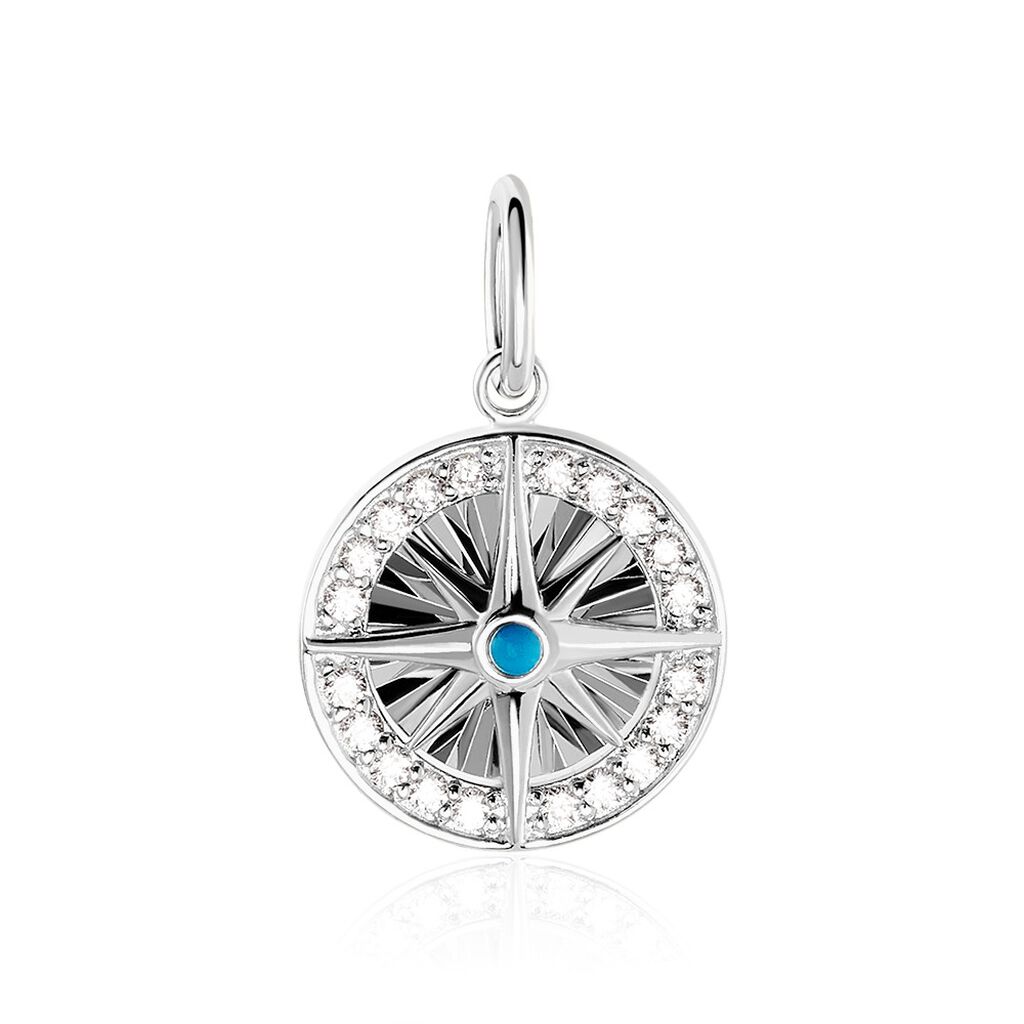 MAGDALENA Damen Anh&auml;nger Silber 925 T&uuml;rkis Blau 0,01 ct Stern